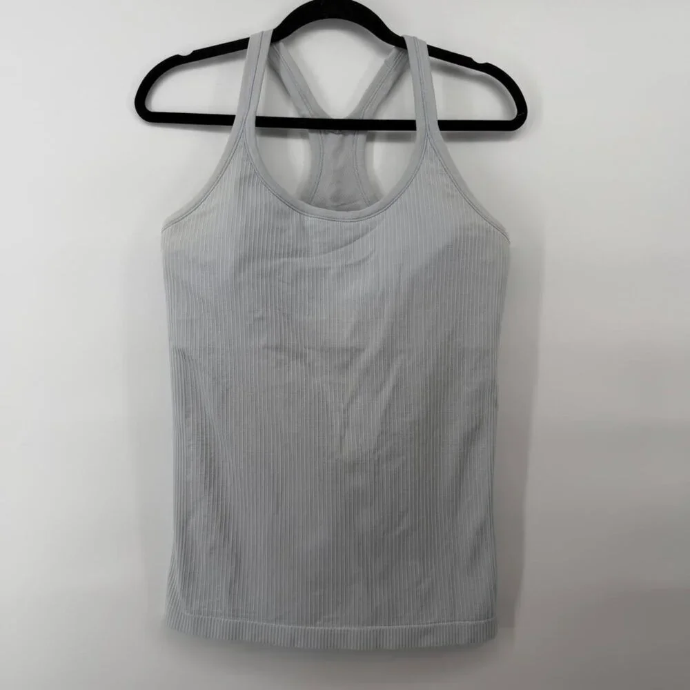 Lululemon Light Blue Ribbed Tank Padded Top Size: 12
